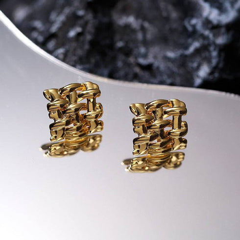 Braided striped earrings - Zafari Studio Jewelry